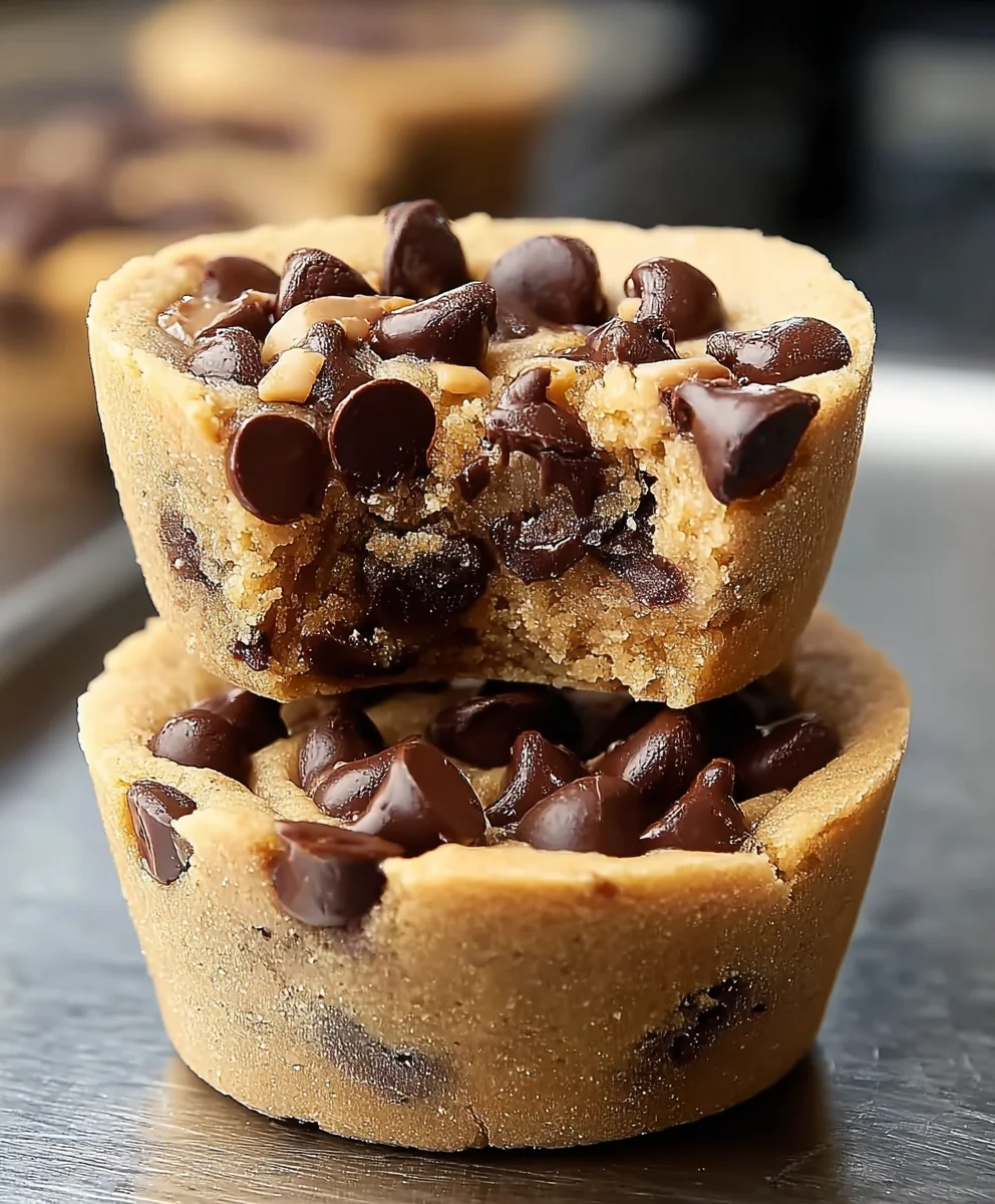 Peanut Butter Chocolate Chip Cookie Cups-Irresistible Dessert