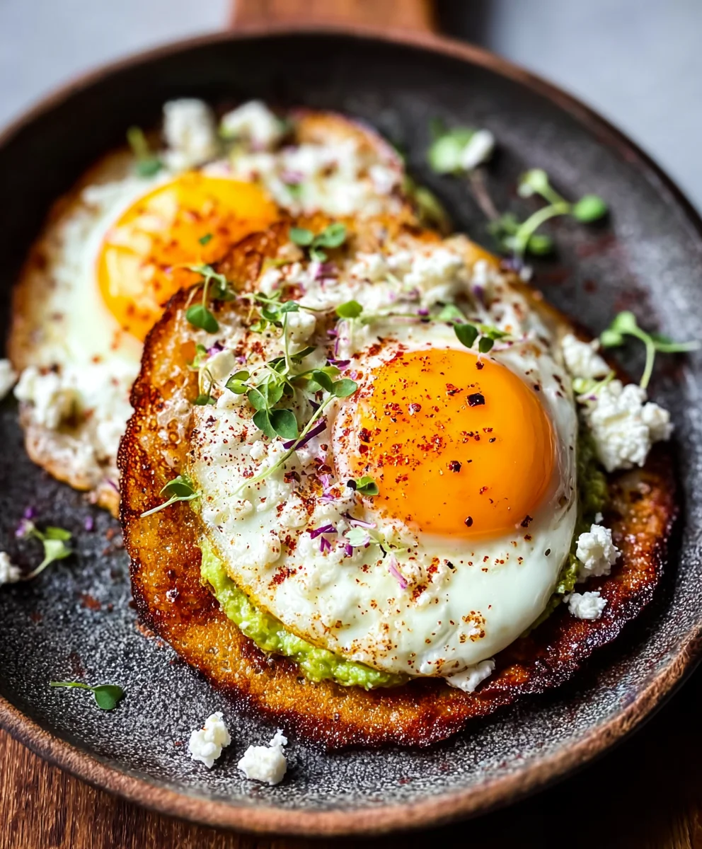Crispy Feta Fried Eggs-Easy & Delicious Breakfast
