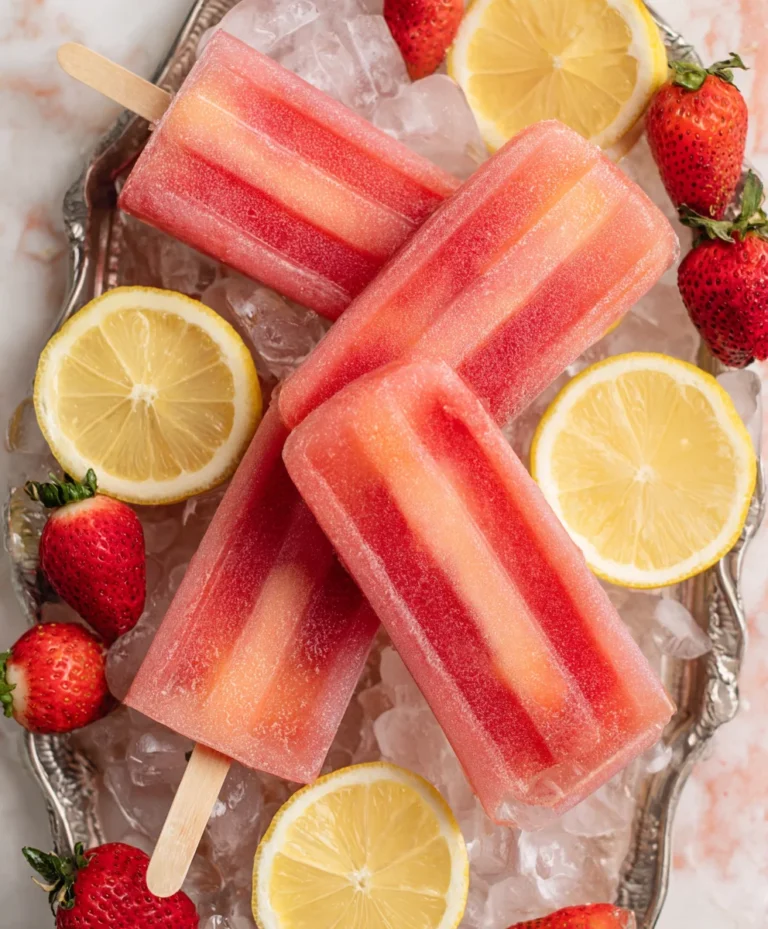 Refreshing Strawberry Lemonade Popsicles-Easy Recipe