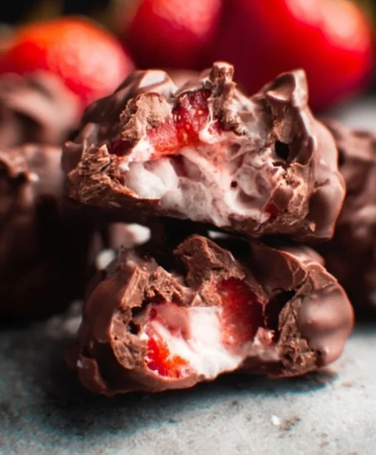 Easy Chocolate Strawberry Yogurt Clusters Viral Treat