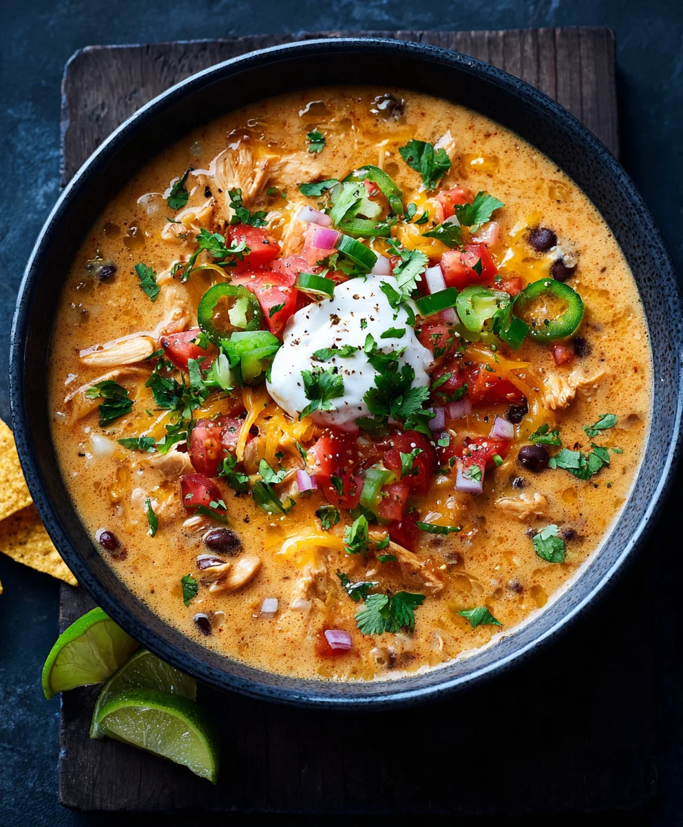 Creamy Chicken Enchilada Soup- Easy Comfort Food