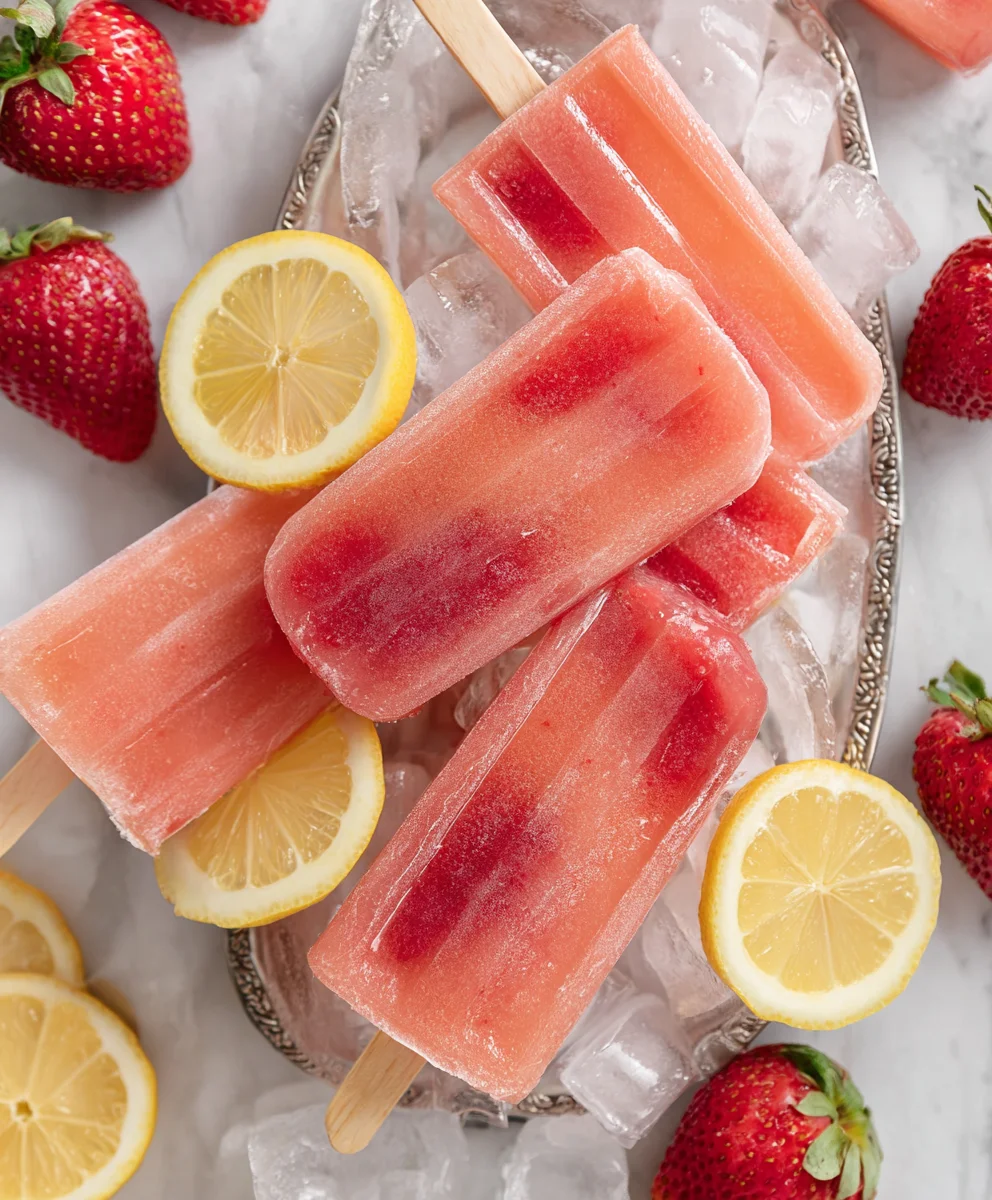 Refreshing Strawberry Lemonade Popsicles-Easy Recipe
