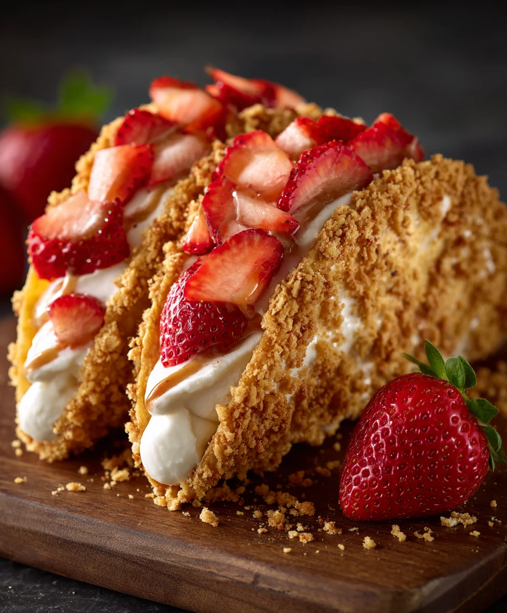 Strawberry Crunch Cheesecake Tacos-Sweet Treat