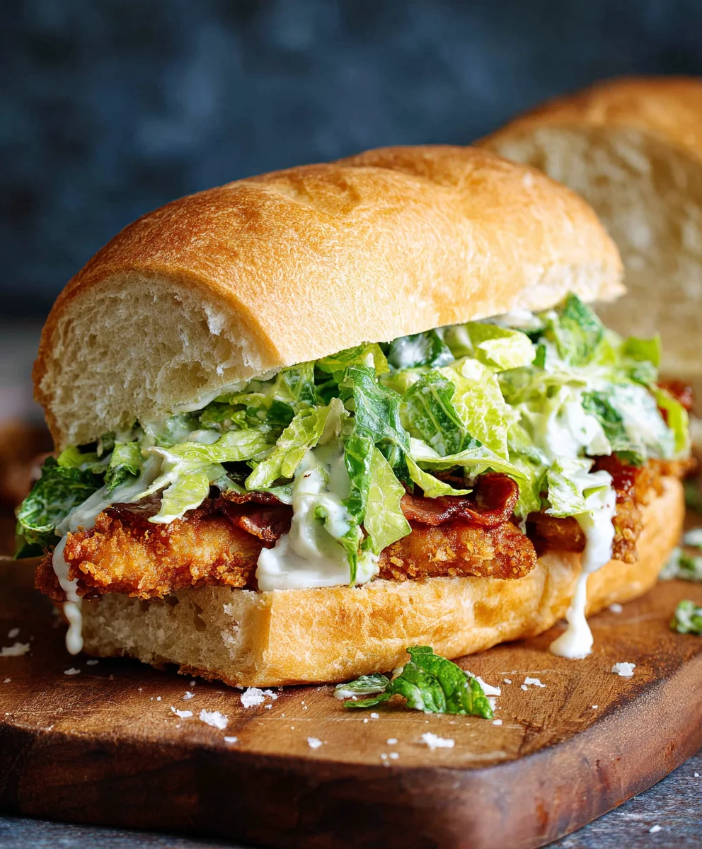 Crispy Chicken Caesar Sandwich- Easy & Delicious Recipe