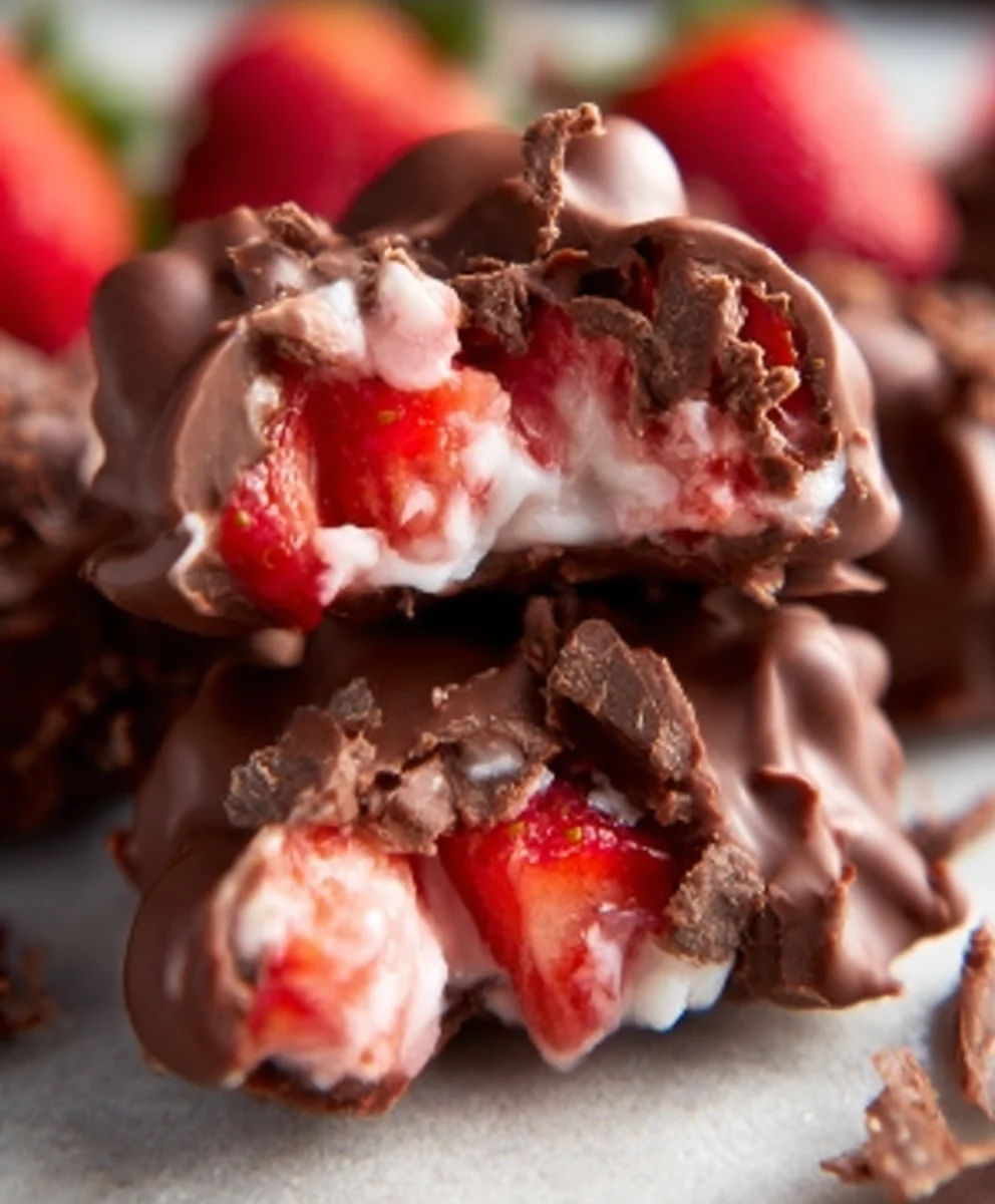 Easy Chocolate Strawberry Yogurt Clusters Viral Treat