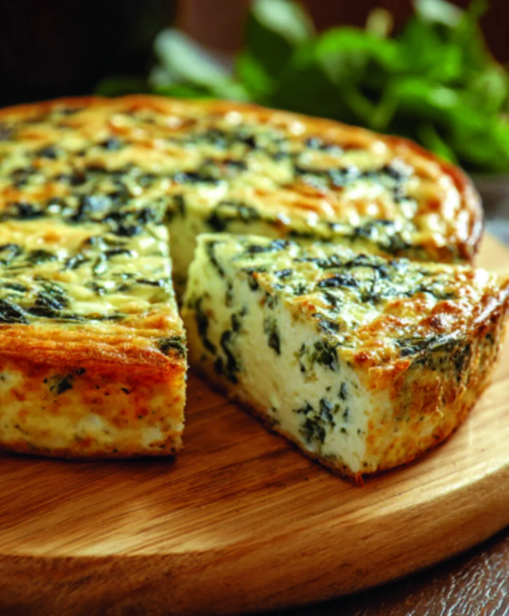 Spinach Cottage Cheese Crustless Quiche Easy Recipe
