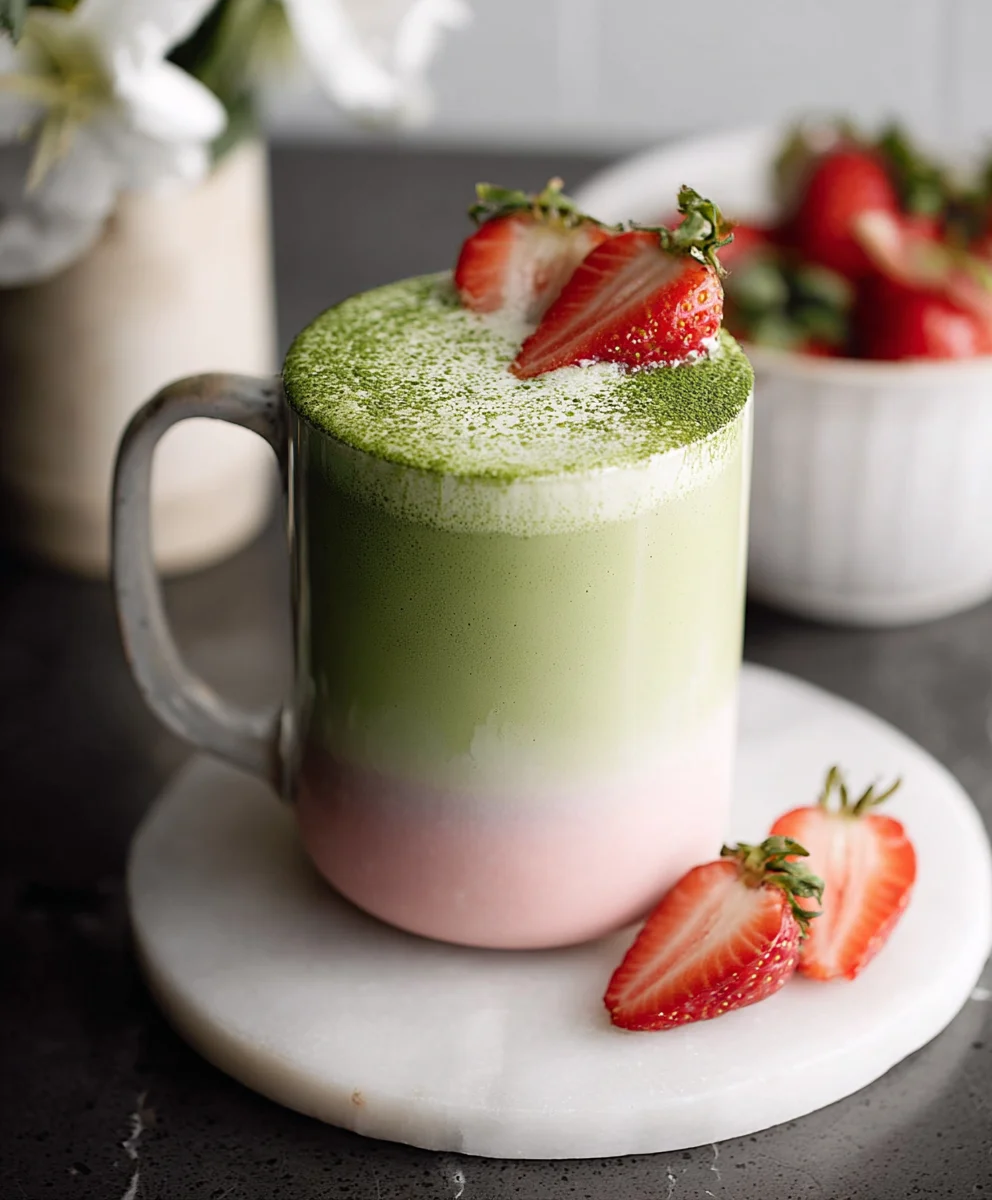 Strawberry Matcha Latte - Refreshing Sweet Treat