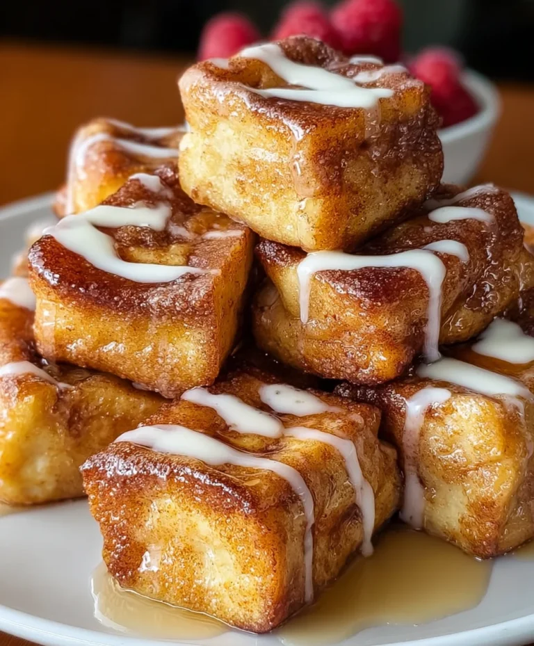 Cinnamon Roll French Toast Bites- Easy & Delicious