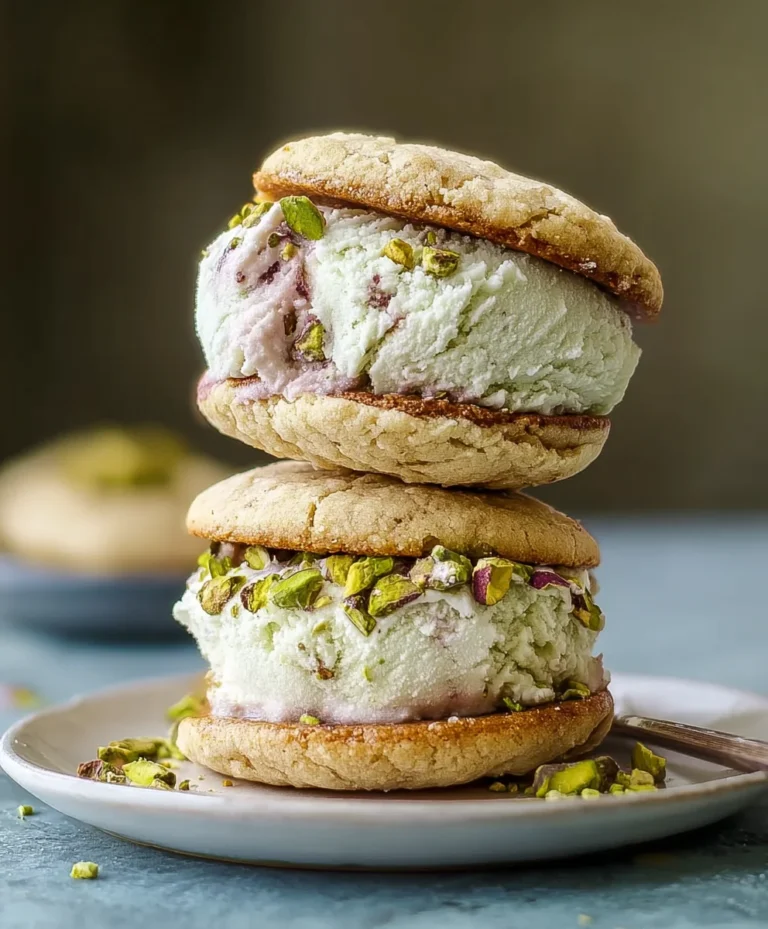 Pistachio Cookie Ice Cream Sandwiches-Easy Treat