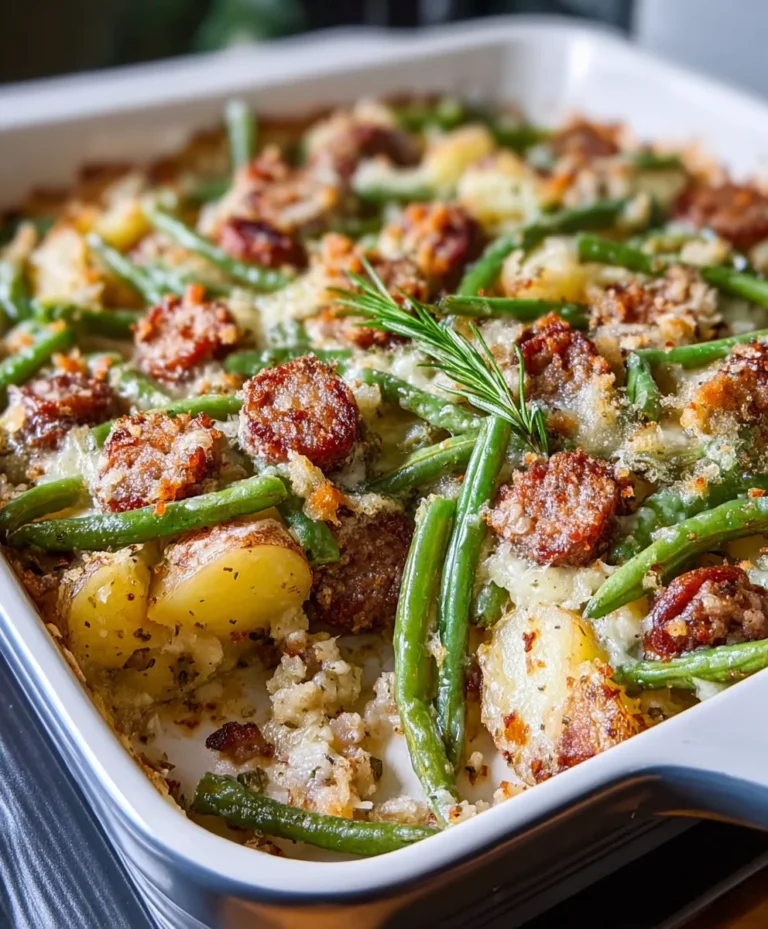 Beef Sausage Green Bean Potato Casserole Recipe