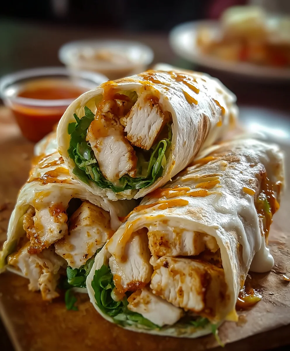Cheesy Garlic Chicken Wraps- Easy & Flavorful Meal