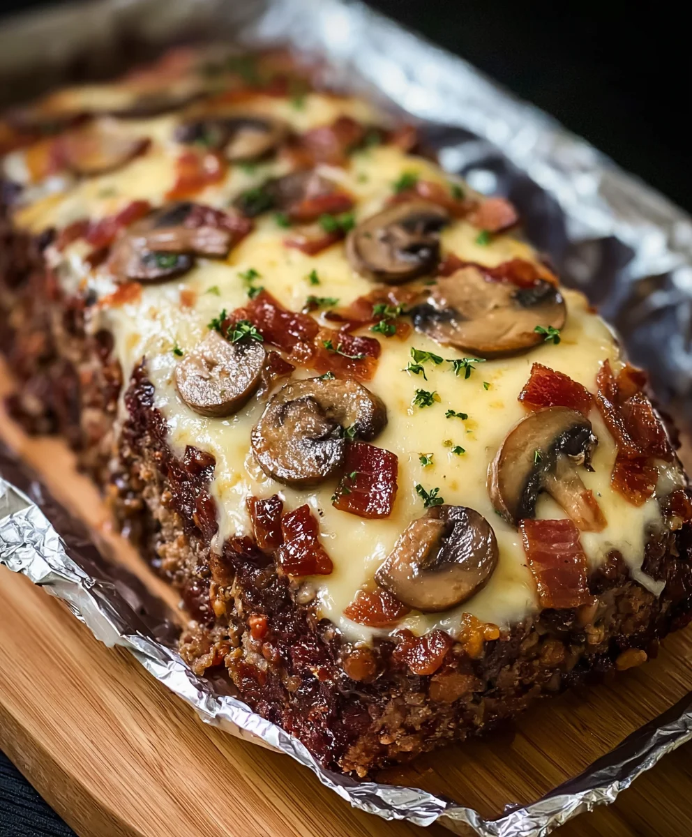 Beef Beef Bacon Mushroom Swiss Meatloaf - Ultimate Comfort