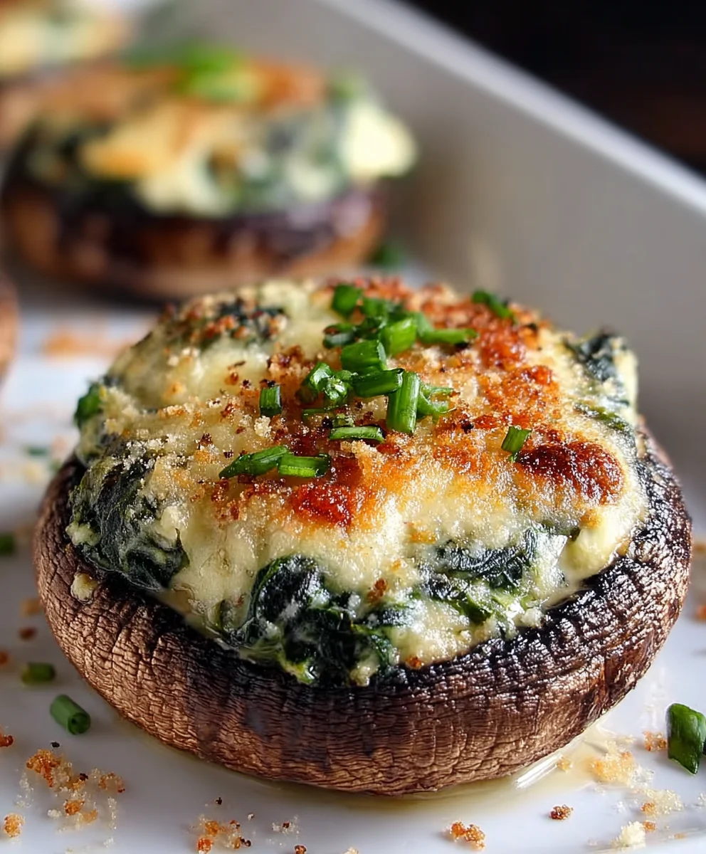 Spinach Cheese Stuffed Portobellos Easy Recipe