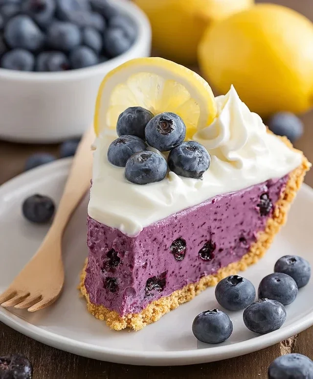 No Bake Lemon Blueberry Pie