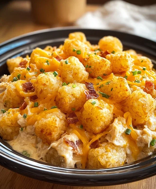 Crock Pot Chicken Tater Tot Casserole