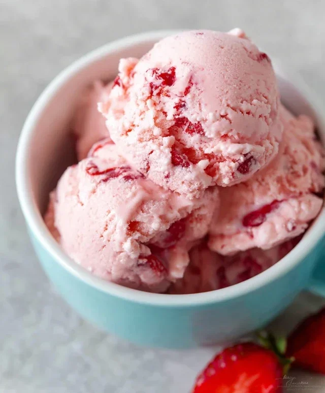 Homemade Strawberry Ice Cream