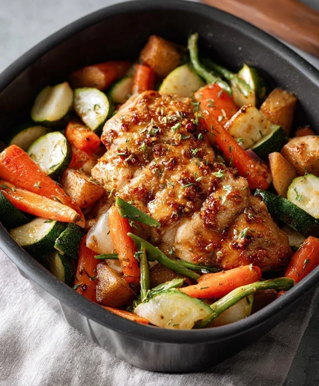 Air Fryer Chicken and Vegetables (in 15 minutes!)