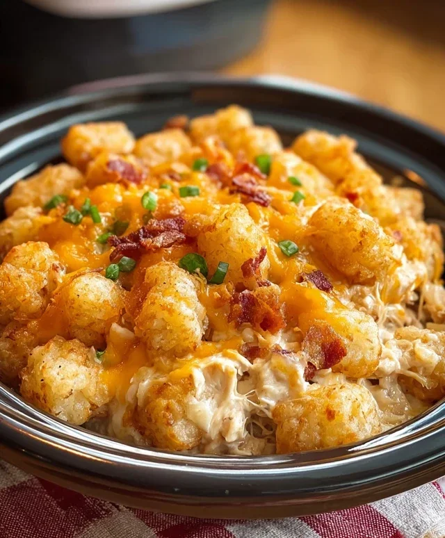 Crock Pot Chicken Tater Tot Casserole