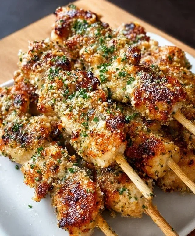 Ranch Garlic Parmesan Chicken Skewers