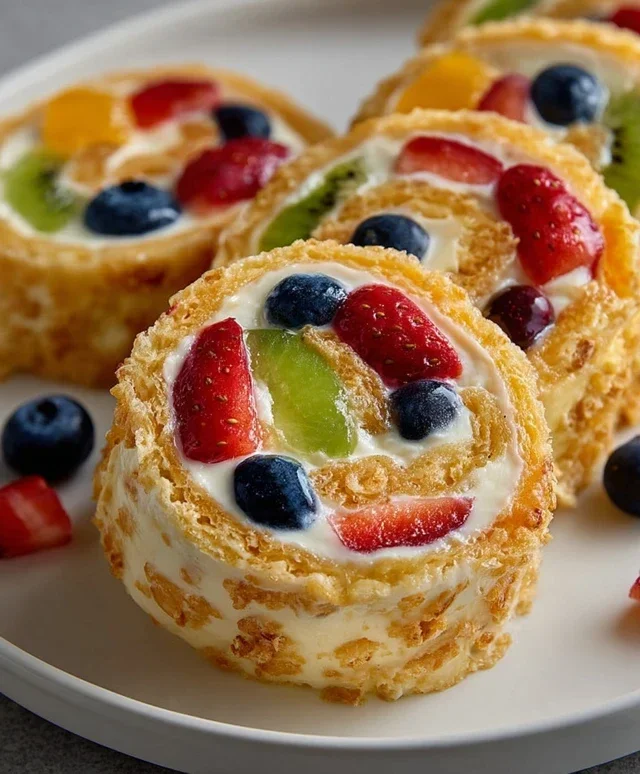 Cheesecake Fruit Salad Roll Ups