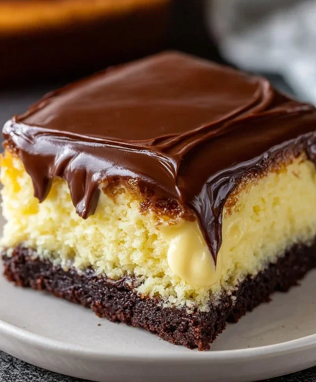Boston Cream Poke Cake