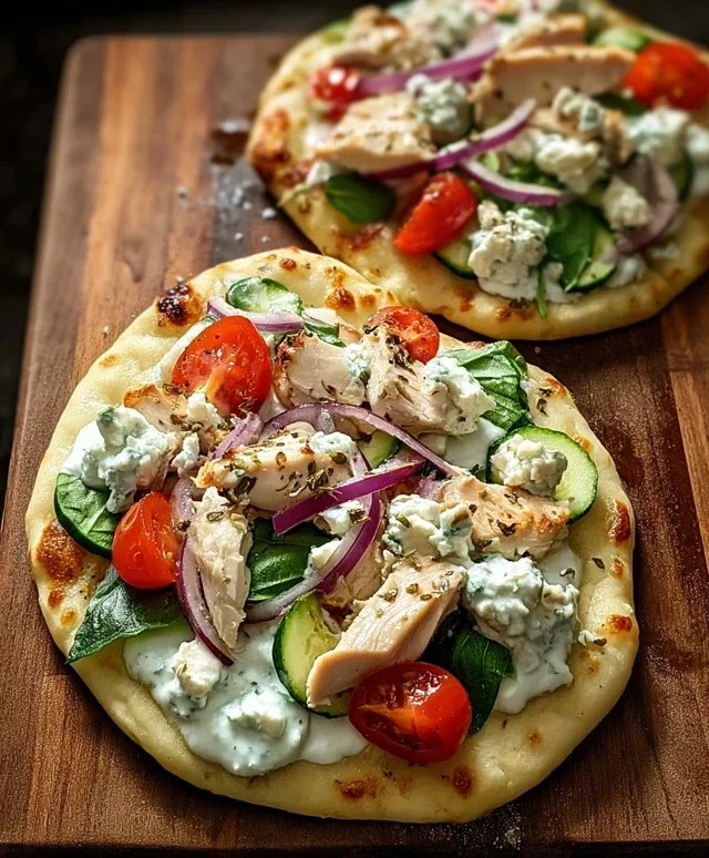 Tzatziki Chicken & Veggie Naan Pizza
