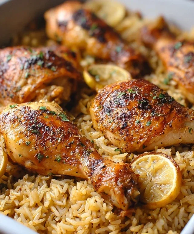 Baked Chicken Legs and Rice
