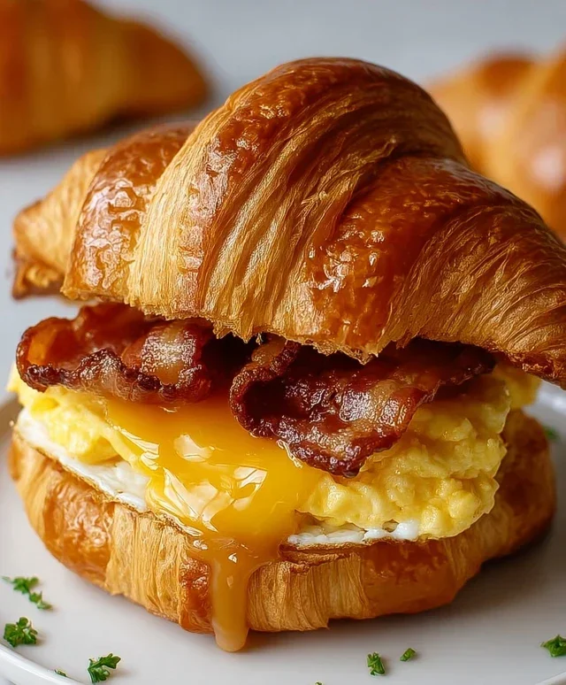 Killer Maple Mustard Croissant Breakfast Sandwiches