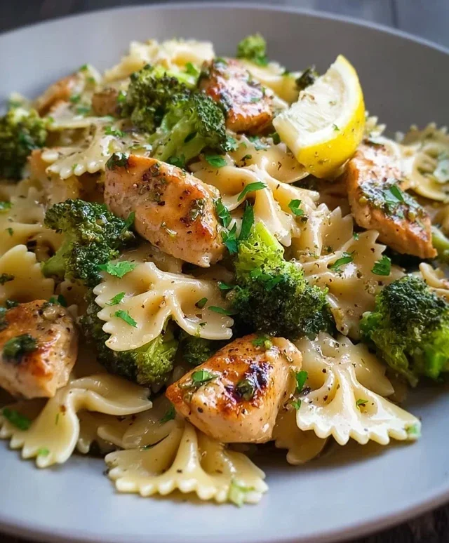 Cowboy Butter Lemon Bowtie Chicken with Broccoli Bliss