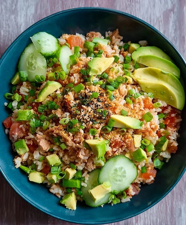 Tuna Avocado Crispy Rice Salad