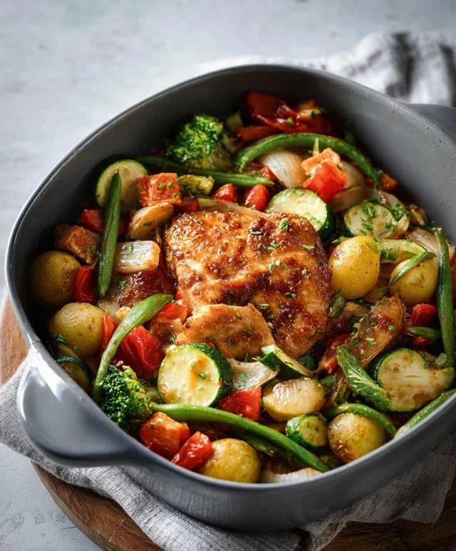 Air Fryer Chicken and Vegetables (in 15 minutes!)