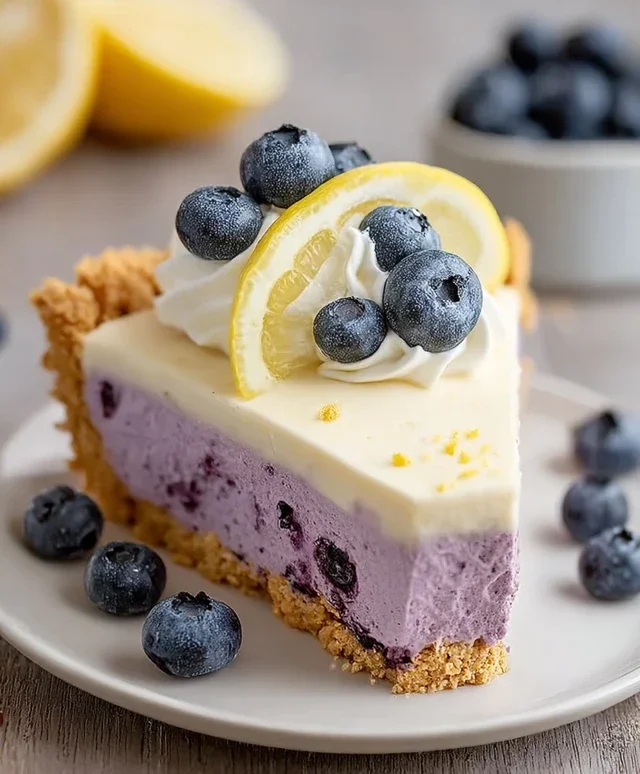 No Bake Lemon Blueberry Pie