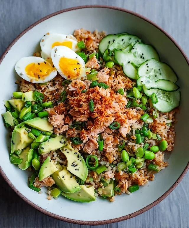 Tuna Avocado Crispy Rice Salad