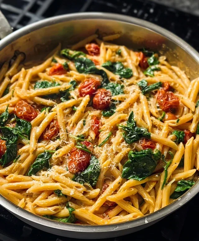 One-Pot Spinach Tomato Pasta
