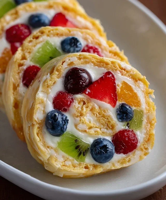 Cheesecake Fruit Salad Roll Ups