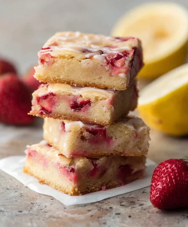Strawberry Lemon Blondies