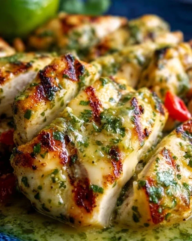 Grilled Salsa Verde Pepper Jack Chicken