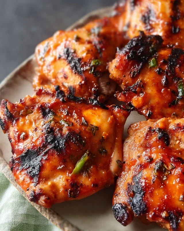 Grilled Honey Buffalo Chicken Thighs