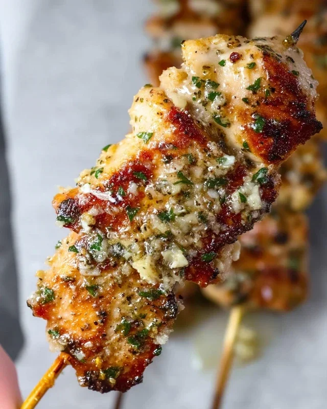 Garlic Parmesan Chicken Skewers