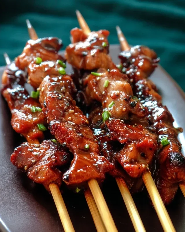 Sticky Bourbon Extract Extract Chicken Skewers