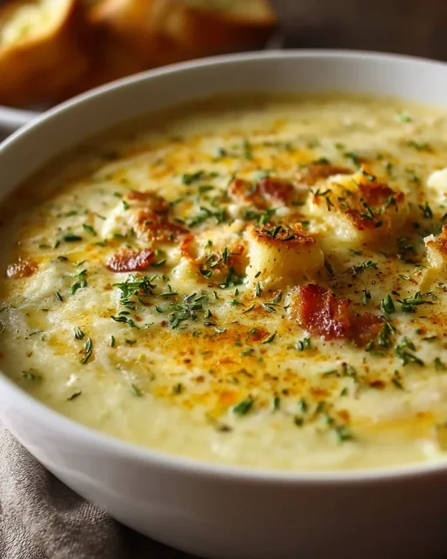 Hearty Cheddar Garlic Herb Potato Soup Recipe