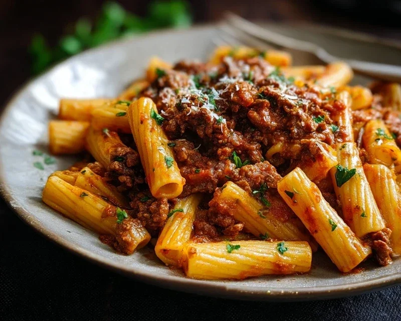 Beef Pasta in Tomato Sauce {Beef Ragu Pasta}