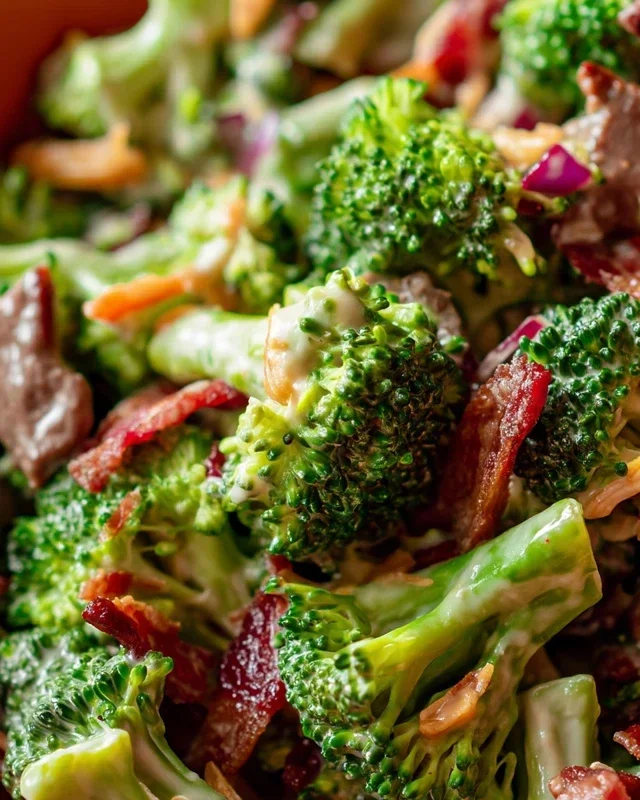 Broccoli Salad with Beef Beef Bacon Recipe