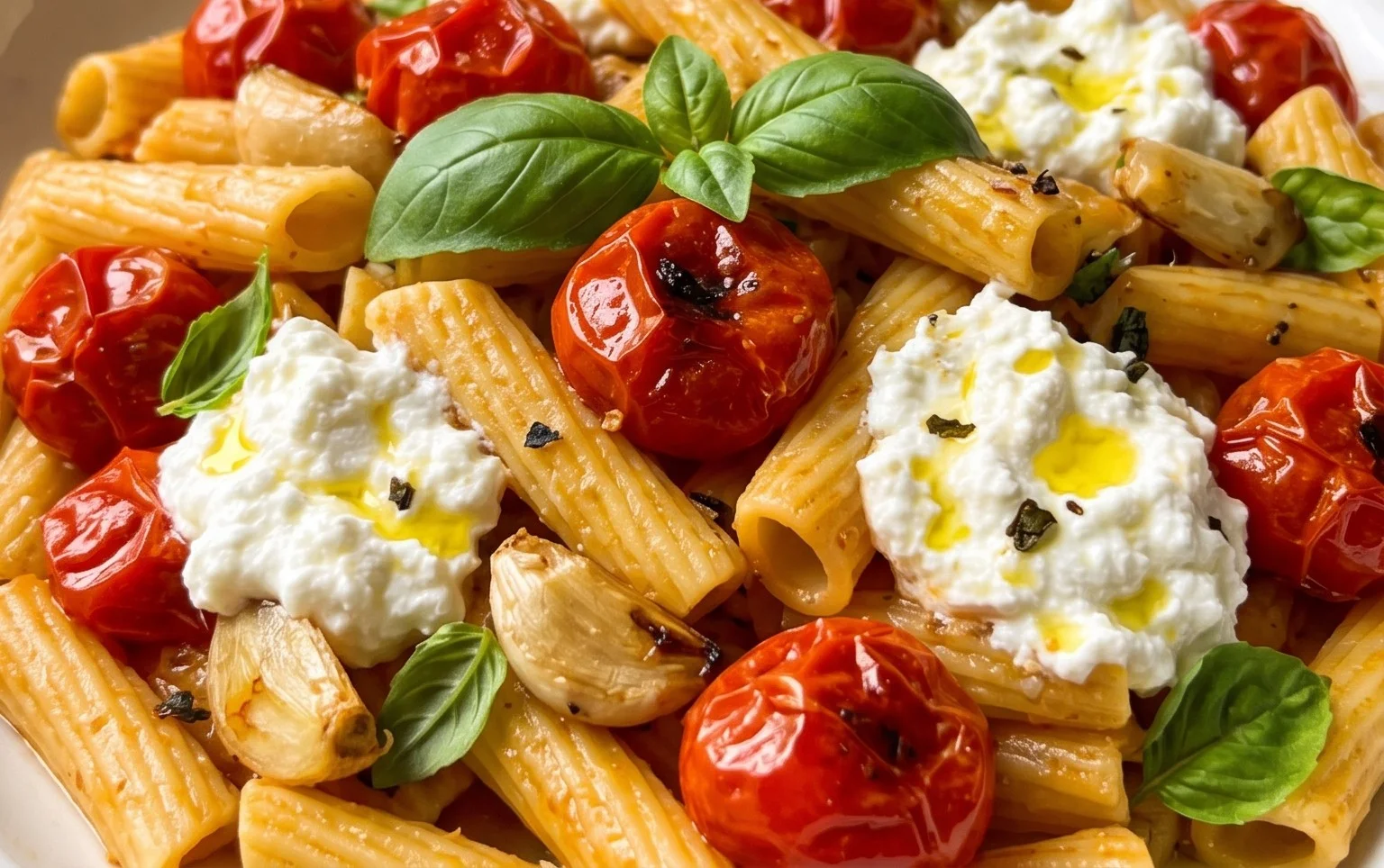 Roasted Tomato and Garlic Ricotta Pasta
