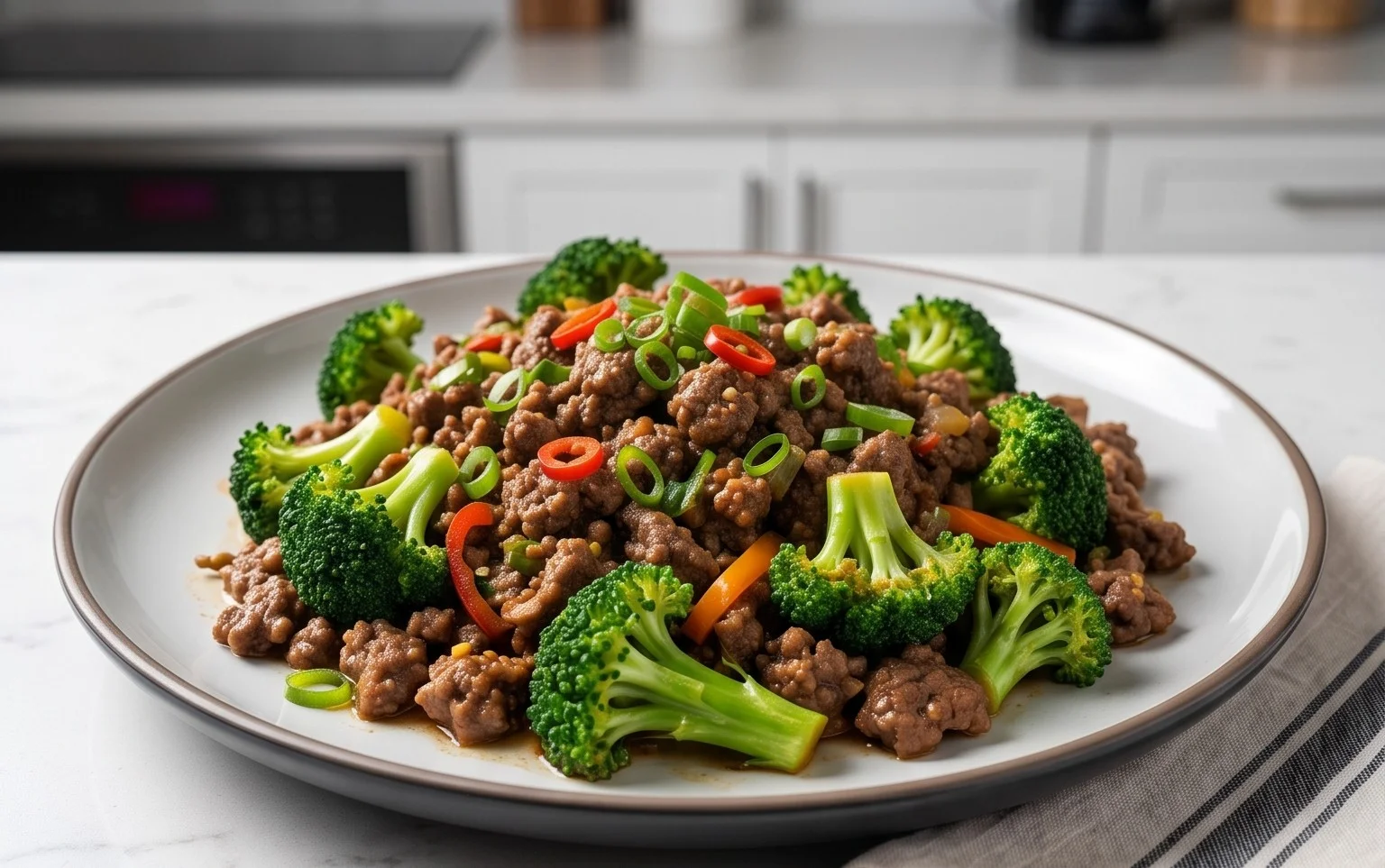 Ground Beef and Broccoli