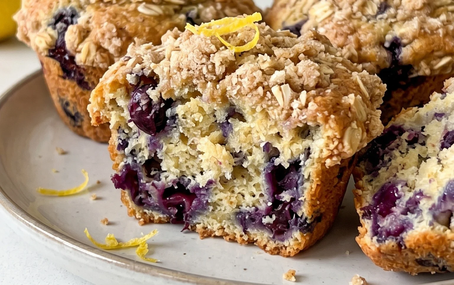 Lemon Blueberry Streusel Muffins