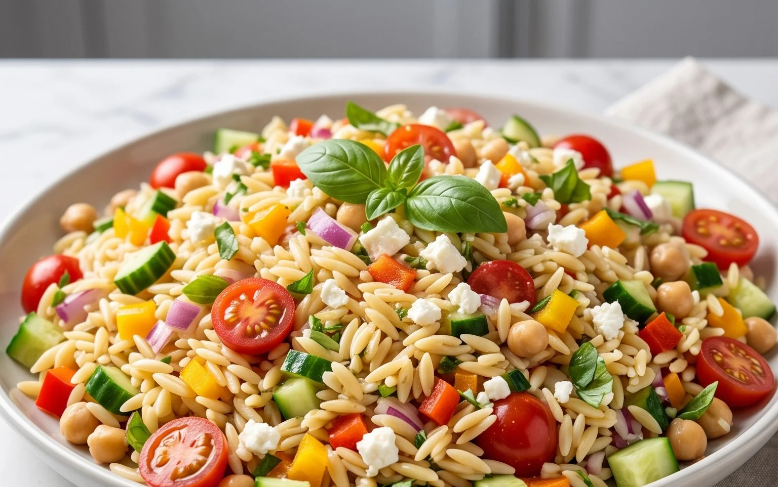Rainbow Orzo Salad