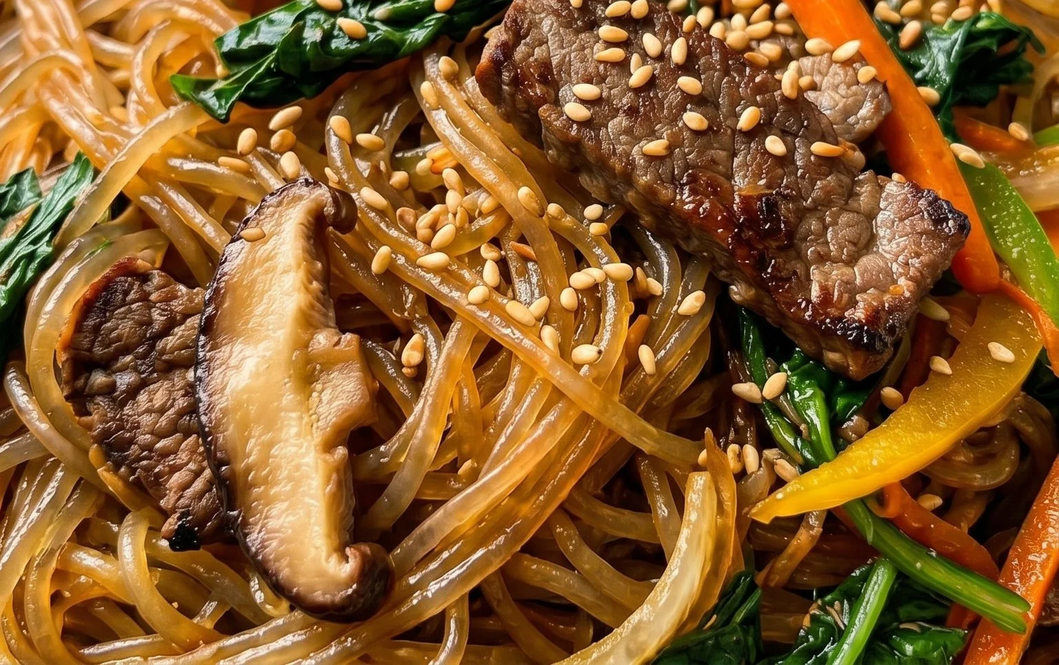 Japchae (Korean Glass Noodle Stir Fry)