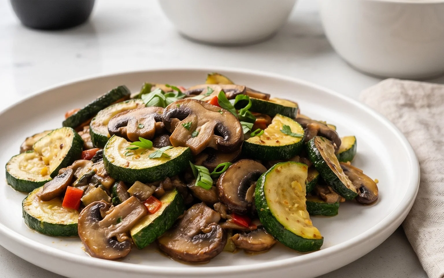 Skillet Zucchini and Mushrooms
