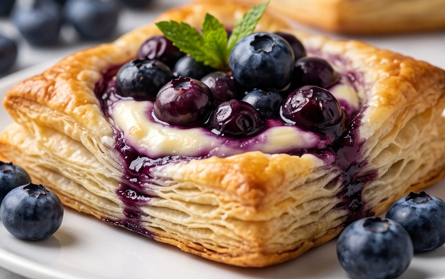 Blueberry Cream Cheese Puff Pastry